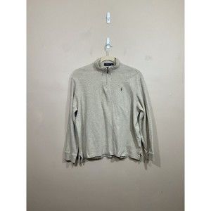 Polo Ralph Lauren Mens Estate Rib 1/4 Zip Pullover XL Beige Pony Logo Preppy